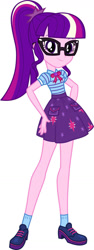 Size: 547x1460 | Tagged: safe, artist:thehumanboywonder, sci-twi, twilight sparkle, human, equestria girls, g4, clothes, clothes swap, palette swap, recolor, sci-twi skirt, simple background, solo, white background