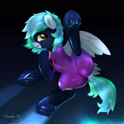 Size: 1800x1800 | Tagged: safe, artist:darksly, oc, oc only, oc:siriusnavigator, pegasus, pony, butt, clothes, costume, female, frog (hoof), hoofbutt, latex, latex suit, mare, plot, shadowbolts, shadowbolts costume, solo, underhoof