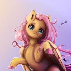 Size: 4000x4000 | Tagged: safe, artist:miokomata, fluttershy, earth pony, pegasus, pony, g4, absurd resolution, chest fluff, colored hooves, cute, daaaaaaaaaaaw, female, freckles, freckleshy, looking at you, mare, owo, shyabetes, smiling, smiling at you, solo