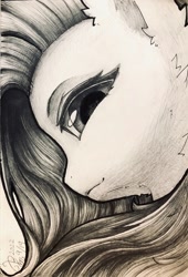 Size: 1716x2528 | Tagged: safe, artist:b_m, fluttershy, pegasus, pony, g4, monochrome, sketch, solo, traditional art