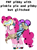 Size: 411x560 | Tagged: safe, artist:jakeneutron, edit, pinkie pie, earth pony, pony, g4, bad end, bag, bandage, clothes, corrupted, dusk till dawn, error, female, glitch, goggles, hair bun, mare, pibby, saddle bag, scared, scarf, simple background, smiling, socks, text, white background