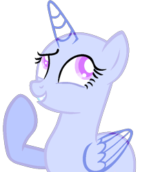 Size: 592x720 | Tagged: safe, artist:lilith1light, oc, oc only, alicorn, pony, alicorn oc, base, bust, eyelashes, female, grin, horn, mare, raised hoof, simple background, smiling, solo, transparent background, wings