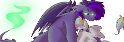 Size: 1300x440 | Tagged: safe, artist:puppie, oc, oc only, oc:esoteric, oc:radagast, alicorn, demon, demon pony, pony, glowing, glowing eyes, simple background, transparent background