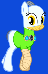 Size: 1034x1600 | Tagged: safe, artist:katieandrewpony5678, pony, robot, robot pony, g4, blue background, male, megahammer, ms paint, paint.net, ponified, simple background, solo, stallion, super mario bros., super mario galaxy, super mario galaxy 2, walking, yellow eyes