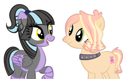 Size: 2000x1251 | Tagged: safe, artist:magicpebbles, oc, oc only, oc:plushie stuffing, oc:victorian enigma, earth pony, pegasus, pony, base used, female, mare, simple background, transparent background