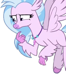 Size: 743x829 | Tagged: safe, edit, edited screencap, screencap, silverstream, classical hippogriff, hippogriff, g4, school daze, background removed, female, flying, looking left, pink skin, png, simple background, solo, transparent background
