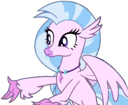 Size: 969x798 | Tagged: safe, edit, edited screencap, screencap, silverstream, classical hippogriff, hippogriff, pony, g4, uprooted, background removed, cute, diastreamies, female, looking left, mare, pink skin, png, simple background, solo, transparent background, vector