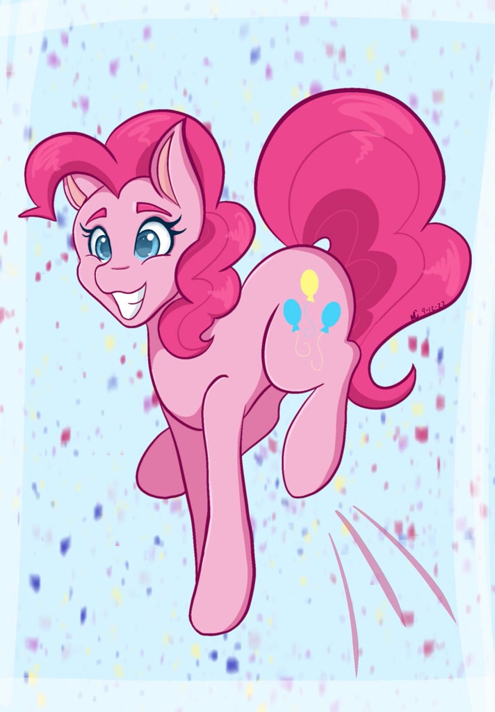 Safe Artist Mscolorsplash Pinkie Pie Earth Pony Pony Female Grin Mare