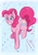 Size: 1423x2048 | Tagged: safe, artist:mscolorsplash, pinkie pie, earth pony, pony, g4, female, grin, mare, pronking, smiling, solo