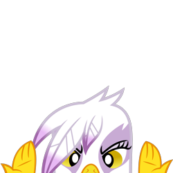 Size: 10000x10000 | Tagged: safe, artist:php170, part of a set, gilda, griffon, g4, absurd resolution, cute, female, hand, looking at you, peekaboo, peeking, simple background, solo, soon, transparent background, vector
