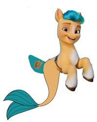 Size: 695x875 | Tagged: safe, artist:crossovercreteor, edit, edited screencap, screencap, hitch trailblazer, pony, seapony (g4), g5, background removed, cute, hitchbetes, not a vector, seaponified, seapony hitch trailblazer, simple background, species swap, transparent background