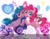Size: 3379x2606 | Tagged: safe, artist:sweeter_sakura, izzy moonbow, pinkie pie, earth pony, pony, unicorn, g5, cheek squish, cutie mark, hi new friend, japanese, looking at you, open mouth, squishy cheeks, talking to viewer