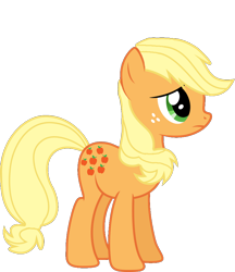 Size: 830x962 | Tagged: safe, artist:foxyfell1337, applejack (g1), earth pony, pony, g1, g4, g1 to g4, generation leap, simple background, solo, transparent background