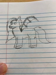 Size: 3024x4032 | Tagged: safe, artist:volk204, bat pony, lined paper, solo, traditional art