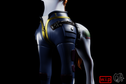 Size: 2160x1440 | Tagged: safe, artist:deadair, oc, oc only, oc:littlepip, pony, unicorn, fallout equestria, 3d, 3d model, belt, blender, blender cycles, clothes, female, jumpsuit, mare, solo, vault suit, wip