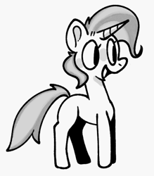 Size: 875x999 | Tagged: safe, artist:koi, trixie, pony, unicorn, g4, female, grayscale, mare, monochrome, open mouth, open smile, simple background, smiling, solo, white background
