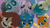 Size: 1600x900 | Tagged: safe, screencap, gallus, ocellus, sandbar, silverstream, smolder, yona, changedling, changeling, classical hippogriff, dragon, earth pony, griffon, hippogriff, pony, yak, friendship university, g4, dragoness, fangs, female, lidded eyes, looking at each other, looking at someone, male, smiling, stallion, student six