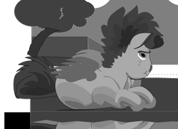 Size: 4630x3373 | Tagged: artist needed, source needed, safe, scootaloo, oc, oc:anon, pegasus, pony, g4, black and white, grayscale, monochrome, simple background, transparent background, vector, wip