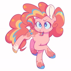 Size: 1814x1814 | Tagged: safe, artist:grumpimoon, pinkie pie, earth pony, pony, g4, colored hooves, rainbow power, simple background, solo, white background