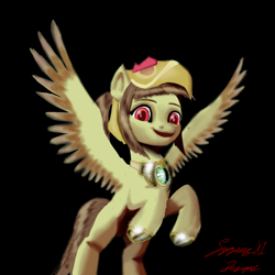 Size: 1264x1264 | Tagged: safe, artist:sygnusx1designs, oc, oc:tailcoatl, pegasus, pony, g5, aztec, caption, helmet, image macro, looking at you, mexican, mexico, mexicolt, nation ponies, open mouth, open smile, ponified, smiling, solo, spread wings, tailcoatl, text, wings