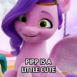 Size: 720x720 | Tagged: safe, edit, edited screencap, screencap, pipp petals, pegasus, pony, g5, my little pony: a new generation, spoiler:my little pony: a new generation, adorapipp, cute, female, mare, pipp is short