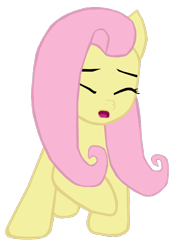 Size: 580x800 | Tagged: safe, artist:benpictures1, fluttershy, pegasus, pony, g4, my little pony: the movie, cute, eyebrows, eyes closed, female, inkscape, mare, raised hoof, raised leg, shyabetes, simple background, solo, transparent background, vector