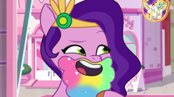 Size: 3300x1849 | Tagged: safe, screencap, pipp petals, pegasus, pony, g5, my little pony: tell your tale, pippsqueaks forever, spoiler:g5, spoiler:my little pony: tell your tale, spoiler:tyts01e28, beard, facial hair, female, mare, solo