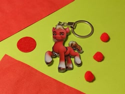 Size: 1280x961 | Tagged: safe, artist:made_by_franch, sprout cloverleaf, earth pony, pony, g5, antagonist, cute, handmade, irl, keychain, looking at you, male, merchandise, photo, solo