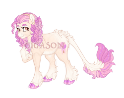 Size: 2900x2300 | Tagged: safe, artist:gigason, oc, oc:brilliant bouquet, earth pony, pony, cloven hooves, female, high res, mare, obtrusive watermark, simple background, solo, transparent background, watermark