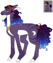 Size: 2223x2628 | Tagged: safe, artist:sleepy-nova, oc, hybrid, zony, high res, magical lesbian spawn, offspring, parent:princess luna, parent:zecora, simple background, solo, transparent background