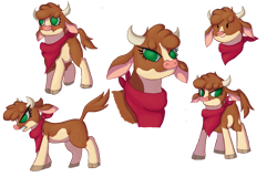 Size: 1500x960 | Tagged: safe, artist:swasfews, arizona (tfh), cow, them's fightin' herds, angry, bandana, cloven hooves, community related, female, no pupils, simple background, solo, standing, transparent background