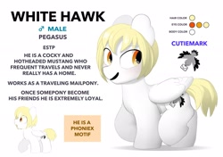 Size: 2064x1457 | Tagged: safe, artist:mochi_nation, oc, oc only, oc:white hawk, pegasus, pony, commission, male, reference sheet, simple background, stallion, text, white background