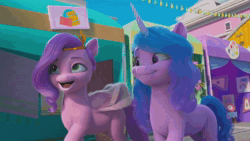 Size: 1920x1080 | Tagged: safe, screencap, izzy moonbow, pipp petals, pegasus, pony, unicorn, g5, izzy does it, my little pony: make your mark, my little pony: make your mark chapter 2, spoiler:my little pony: make your mark chapter 2, spoiler:mymc02e01, animated, duo, female, mare, sound, webm