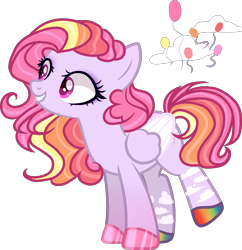 Size: 1224x1265 | Tagged: safe, artist:dayspring-dawnyt, artist:pegasski, oc, oc only, pegasus, pony, g4, adoptable, base used, colored wings, female, magical lesbian spawn, mare, offspring, parent:pinkie pie, parent:rainbow dash, parents:pinkiedash, simple background, solo, transparent background, two toned wings, wings