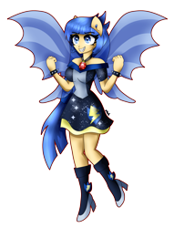 Size: 2927x3838 | Tagged: safe, artist:dazzlingmimi, flash sentry, human, equestria girls, g4, boots, bracelet, breasts, busty flare warden, clothes, cutie mark on clothes, disguise, disguised siren, dress, equestria guys, female, flare warden, gem, high heel boots, high res, jewelry, rule 63, shoes, simple background, siren gem, sirenified, solo, species swap, spiked wristband, transparent background, wristband