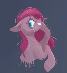 Size: 1495x1620 | Tagged: safe, artist:ie nebulizer, pinkie pie, earth pony, pony, g4, crying, female, mare, pinkamena diane pie, simple background, solo