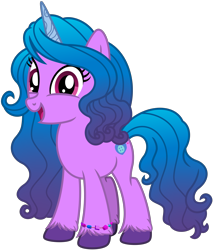 Size: 3888x4538 | Tagged: safe, artist:emeraldblast63, izzy moonbow, pony, unicorn, g4, g5, bracelet, female, friendship bracelet, g5 to g4, generation leap, jewelry, looking at you, mare, open mouth, open smile, simple background, smiling, smiling at you, solo, transparent background, unshorn fetlocks