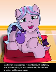 Size: 1902x2426 | Tagged: safe, artist:small-brooke1998, queen haven, pegasus, pony, g5, alternate universe, broadcast, female, filly, foal, high res, livestream, looking at you, open mouth, smiling, speech, talking, young, younger