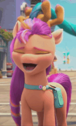 Size: 620x1020 | Tagged: safe, edit, edited screencap, screencap, sound edit, hitch trailblazer, sunny starscout, earth pony, pony, g5, growing pains, my little pony: make your mark, my little pony: make your mark chapter 2, spoiler:my little pony: make your mark chapter 2, spoiler:mymc02e02, animated, cropped, descriptive noise, eyes closed, faic, female, hoers, horse noises, horses doing horse things, laughing, majestic as fuck, mare, neighing, onomatopoeia, poggers, sound, sound effects, sunny starscout is best facemaker, webm, whinny