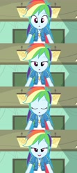 Size: 1920x4320 | Tagged: safe, screencap, rainbow dash, human, equestria girls, equestria girls series, g4, happily ever after party, canterlot high, happily ever after party: rainbow dash, happy, i love you, kissing, school, vacation