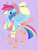 Size: 4944x6456 | Tagged: safe, artist:andyzcubz, applejack, rainbow dash, earth pony, pegasus, pony, g4, applejack's hat, cowboy hat, duo, female, happy, hat, lesbian, ponies riding ponies, rainbow dash riding applejack, rainbow dash wearing applejack's hat, riding, ship:appledash, shipping