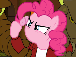 Size: 640x480 | Tagged: safe, artist:pizza split, edit, pinkie pie, g4, 1000 hours in gimp, futurama, male, no mouth, philip j. fry, spanish fry