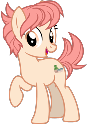 Size: 1344x1920 | Tagged: safe, artist:cheezedoodle96, artist:parclytaxel, edit, vector edit, raspberry vinaigrette, earth pony, pony, female, looking at you, mare, open mouth, open smile, raised hoof, simple background, smiling, smiling at you, solo, transparent background, vector