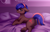 Size: 3432x2204 | Tagged: safe, artist:alunedoodle, oc, oc:hearts desire, earth pony, pony, bed, bedroom, bedroom eyes, butt, chest fluff, dock, high res, on bed, plot, solo, tail, two toned mane