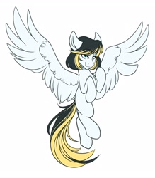 Size: 2554x2922 | Tagged: safe, artist:zahsart, oc, oc only, oc:fickle mizzle, pegasus, pony, high res, pegasus oc, simple background, smug, solo, spread wings, white background, wings