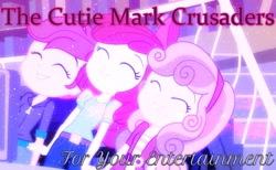 Size: 1749x1078 | Tagged: safe, edit, edited screencap, screencap, apple bloom, scootaloo, sweetie belle, human, equestria girls, g4, my little pony equestria girls, adam lambert, album, album cover, clothes, cover, cutie mark crusaders, lip sync, space, the cmc's cutie marks