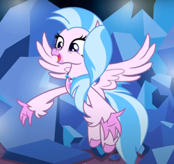 Size: 776x734 | Tagged: safe, screencap, silverstream, classical hippogriff, hippogriff, g4, uprooted, cropped, cute, diastreamies, female, jewelry, necklace, open mouth, open smile, smiling, solo, spread arms, spread wings, wings