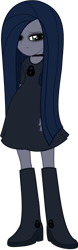 Size: 1024x3272 | Tagged: safe, artist:reitanna-seishin, oc, oc:minkie pie, human, fanfic:muffins, equestria girls, g4, boots, clothes, fanfic art, goth, high heel boots, shirt, shoes, simple background, skirt, solo, transparent background