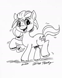 Size: 1586x1982 | Tagged: safe, artist:debmervin, sunny starscout, earth pony, pony, g5, black and white, grayscale, monochrome, simple background, smiling, solo, white background