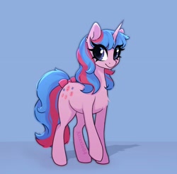 Size: 1824x1784 | Tagged: safe, artist:_alixxie_, buttons (g1), pony, unicorn, g1, g4, female, g1 to g4, generation leap, mare, solo